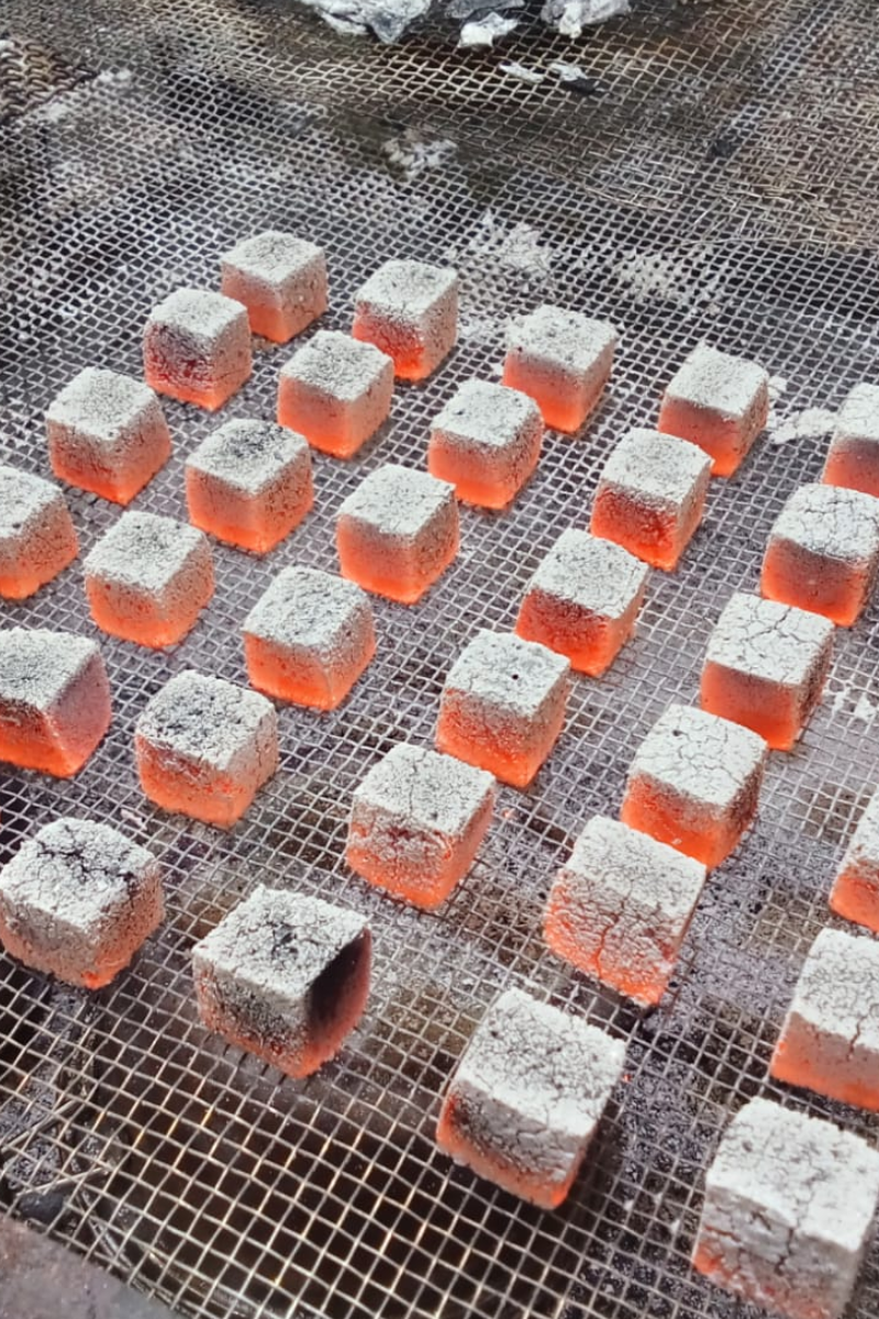 Premium Coconut Charcoal Hexagonal 23x45 mm (Grade ABB) - Laboratory Testing: Quality control inspection