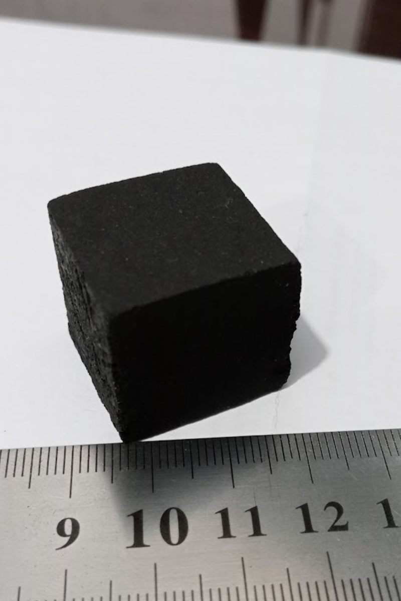 Premium Coconut Charcoal Cube 25 mm (Grade ABB) - Shape and Size Quality Inspection: Shape consistency check